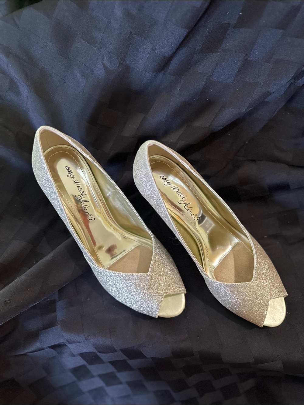 easy street Glitter Peep-Toe Heels in Gold

Bundle and Save!!